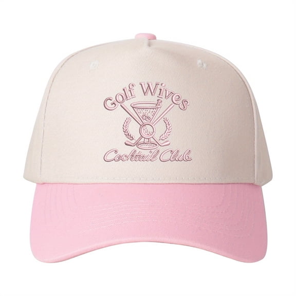 Golf Wives Cocktail Club Embroidered Color Block Baseball Cap | Ladies' Social Hat, Adjustable Sun Hat for Golf & Leisure