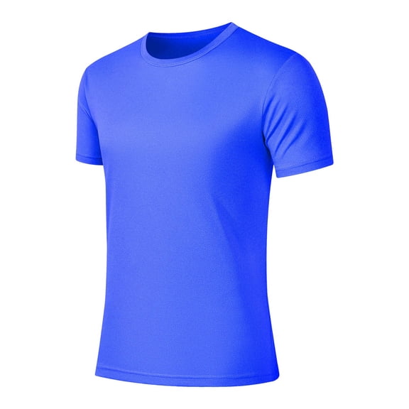 Golf Workout Tshirts Mens Running Quick Dry Basic Shirts Breathable Casual Summer Tennis Tops Undershirt(Blue M)