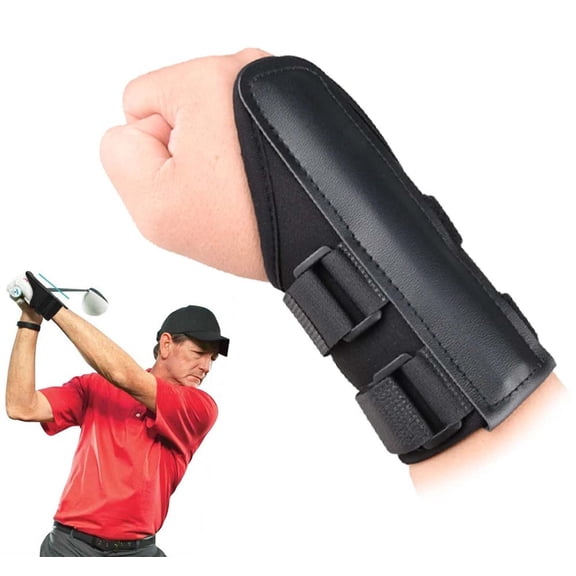 Golf Wrist Alignment Brace - Fabric Trainer for Accurate Swing, Prevents Wrist Twisting, Ideal for Beginners and Right/Left-Handed Golfers black