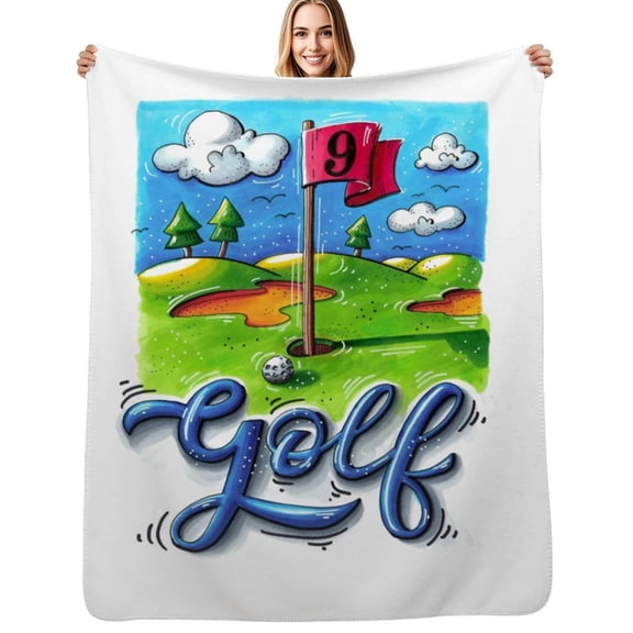 Golf course Flannel Blanket Warm Soft Bedding Throws Winter Camping Chair Sofa Bed