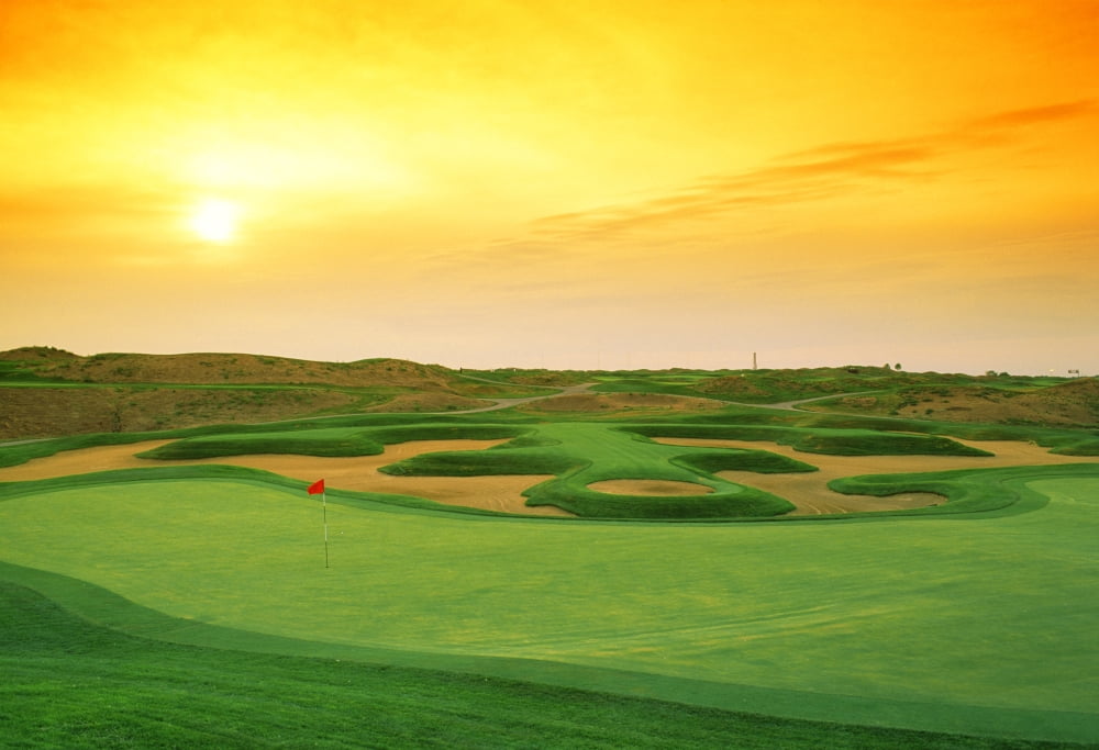 Golf course at dusk Harborside International Golf Center Chicago Cook County Illinois USA Canvas Art - Panoramic Images (24 x 18)