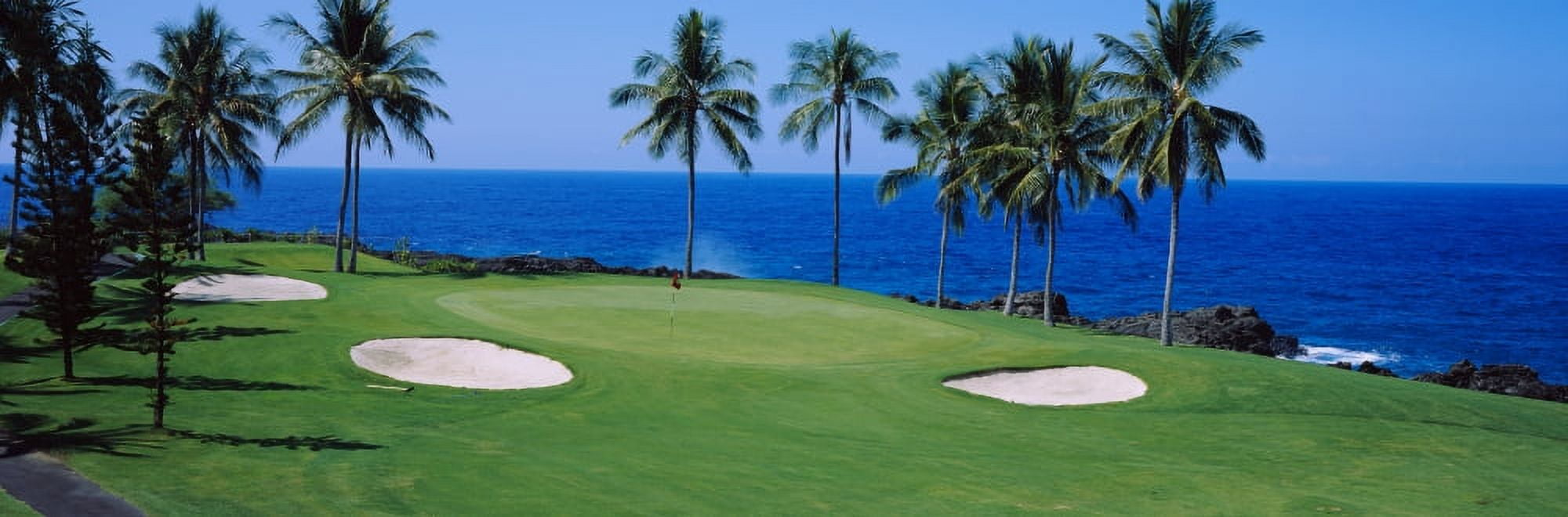 Golf course at the oceanside Kona Country Club Ocean Course Kailua Kona Hawaii USA Canvas Art - Panoramic Images (27 x 9)