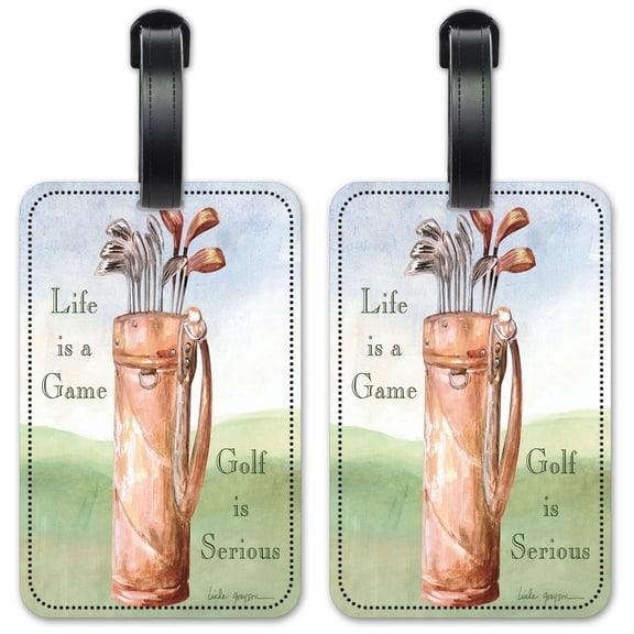 Golf is Serious - Luggage ID Tags / Suitcase Identification Cards - Set of 2