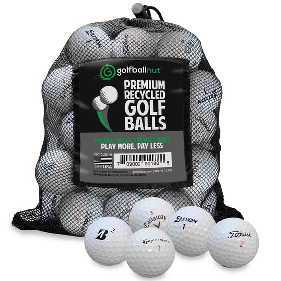 Golf Ball Nut - Recycled Golf Balls  Assorted Premium Brands Mix  Good Condition  48-Pack