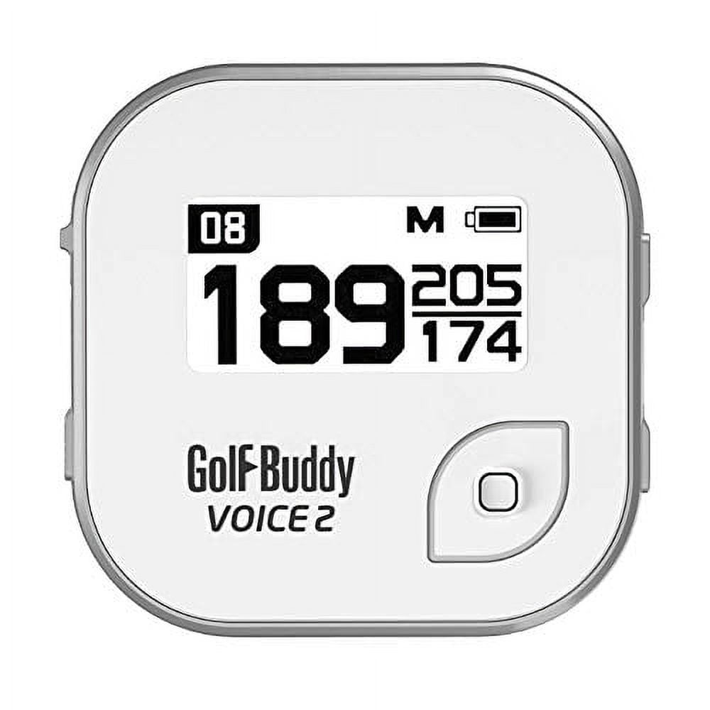 GolfBuddy Voice 2 Golf GPS/Rangefinder, White/Silver