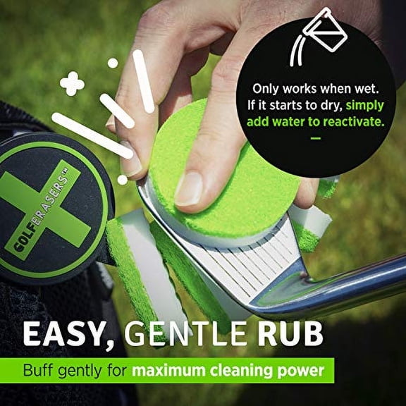 GolfERASERS Instant Golf Eraser, Premium Dual-Sided Sponge for Cleaning Clubs, Shoes & Golf Balls (6 Pack)