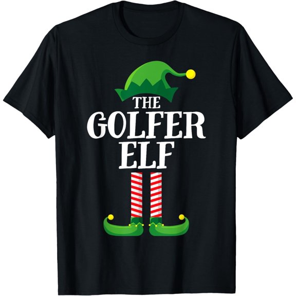 Golfer Elf Matching Family Group Christmas Party T-Shirt