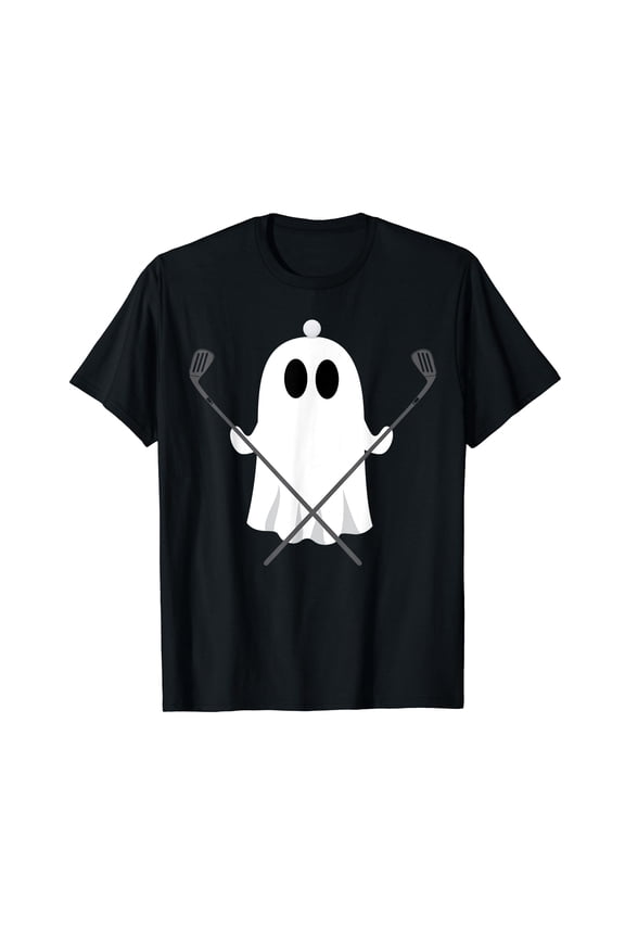 Golfer Halloween Costume Ghost Golf Ball Apparel Tee Gift Black T-Shirt