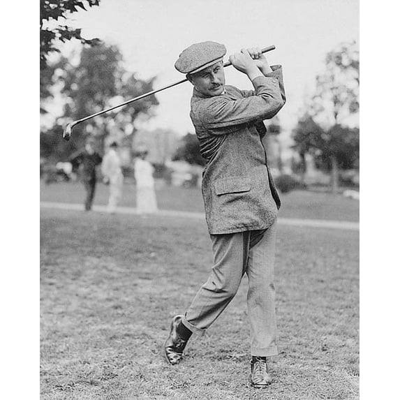 Golfer Harry Vardon Swinging Golf Club 1908 Style - A - 20x30 Inch Laminated Poster - Stunning Detail and Bold Colors