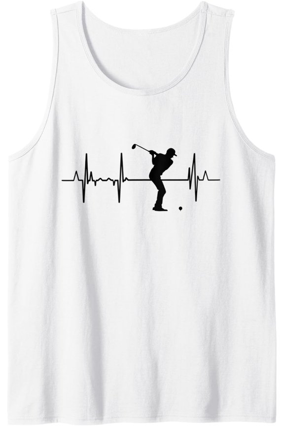 Golfer Heartline Golf Heartbeat Tank Top Size S-3XL