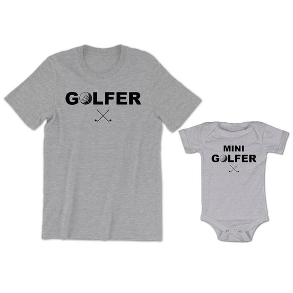 Golfer Men's T-Shirt Matching Sports Golf Club Graphic Tee Mini Golfer Baby Bodysuit Kids Toddler Shirt