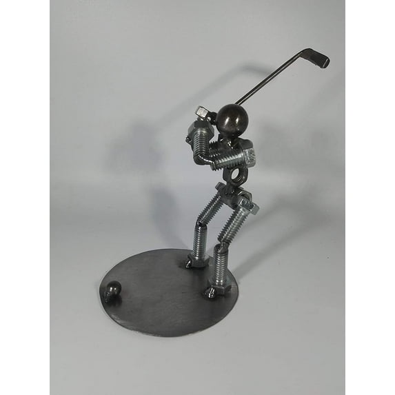 Golfer Metal Bolt Figurine