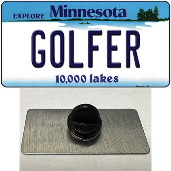 Golfer Minnesota State Novelty Metal Hat Pin 1.5" x 0.75" Hat Pin (PIN)