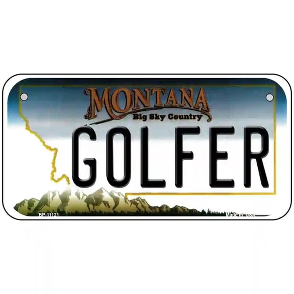 Golfer Montana State Novelty License Plate 6" x 3" Bicycle
