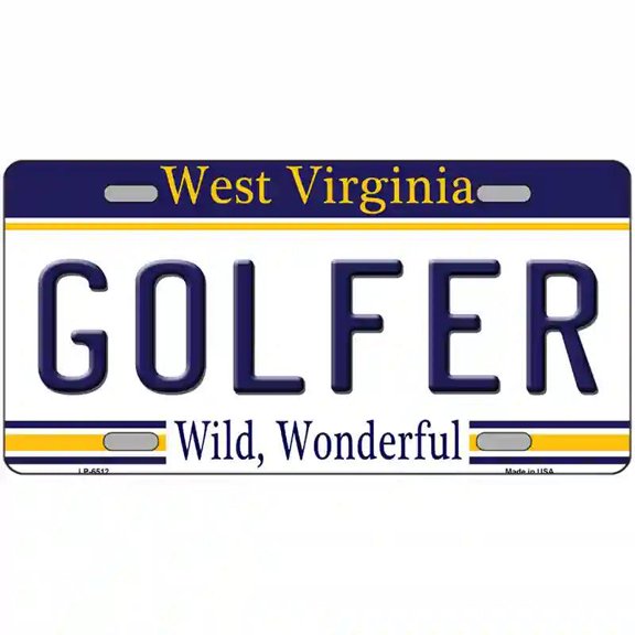 Golfer West Virginia Novelty Metal License Plate 24" x 12" Large