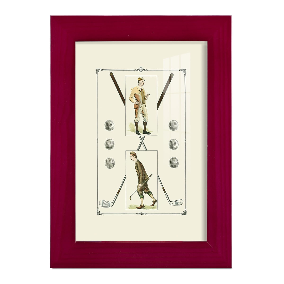 Golfers: H. Hutchinson & John Ball -Framed Print w/glass-Cherry Red