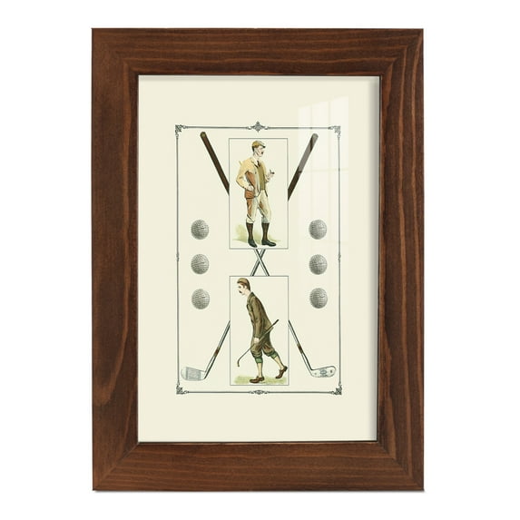 Golfers: H. Hutchinson & John Ball -Framed Print w/glass-Chestnut