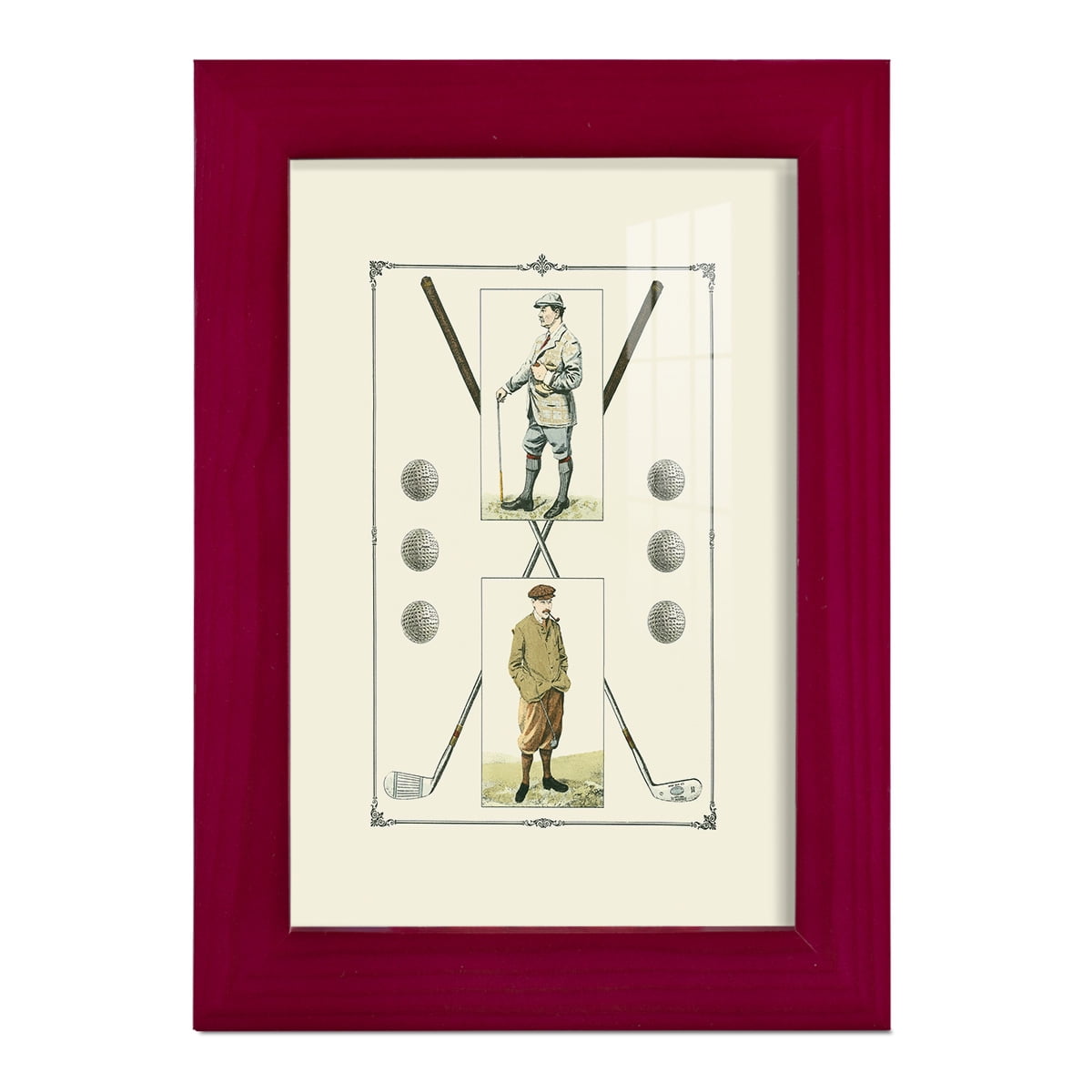Golfers: John Henry & R. Maxwell -Framed Print w/glass-Cherry Red