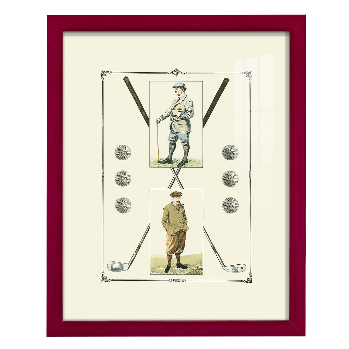 Golfers: John Henry & R. Maxwell -Framed Print w/glass-Cherry Red