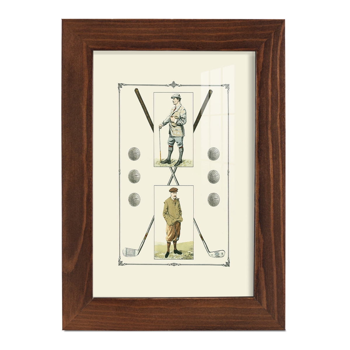 Golfers: John Henry & R. Maxwell -Framed Print w/glass-Chestnut