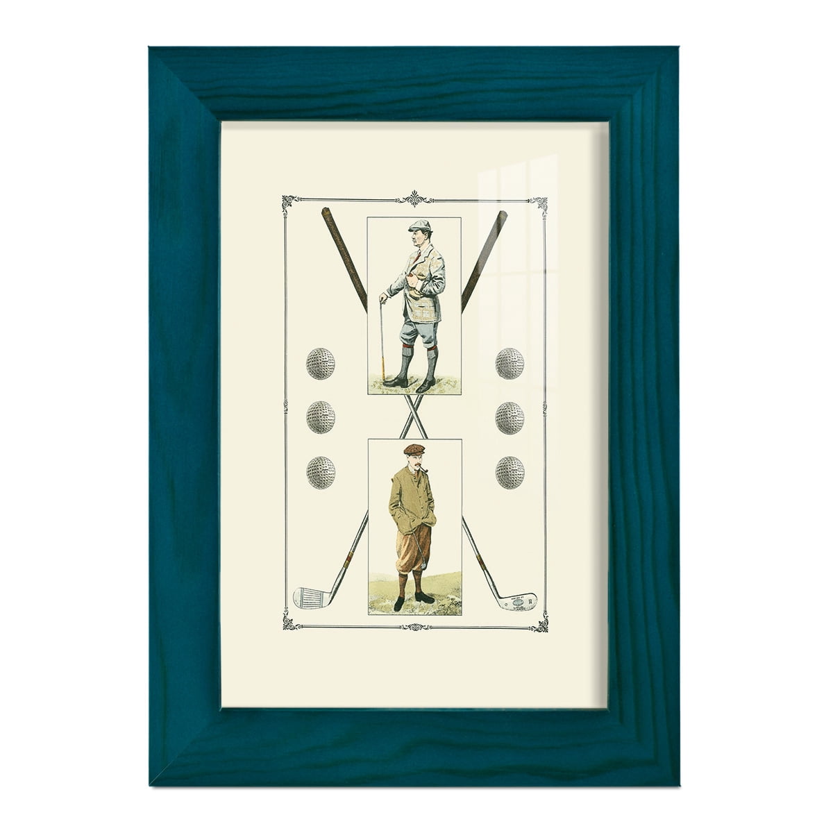 Golfers: John Henry & R. Maxwell -Framed Print w/glass-Ocean Blue