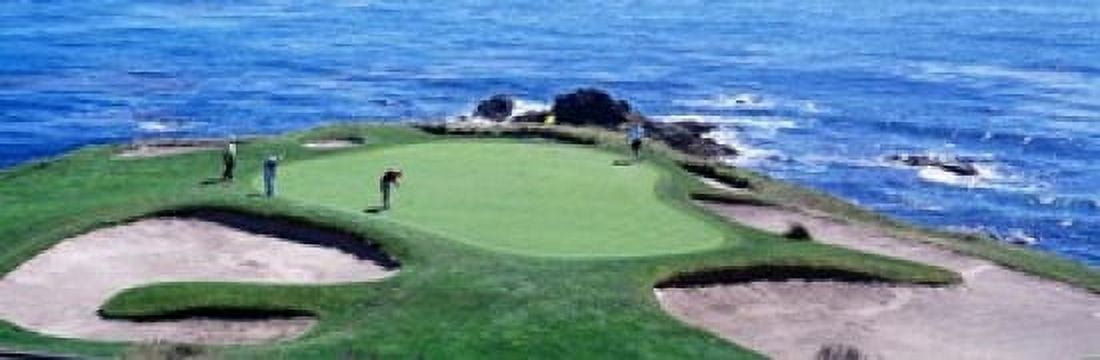 Golfers Pebble Beach California Canvas Art - Panoramic Images (37 x 12)