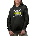 thumbnail image 1 of Golfing Everyday, Enthusiast Quote with Ball & Clubs, Golf Player, Golfing or Golfer Themed Merch Gift, Black Hooded Sweatshirt or Hoodie, Small, 1 of 5