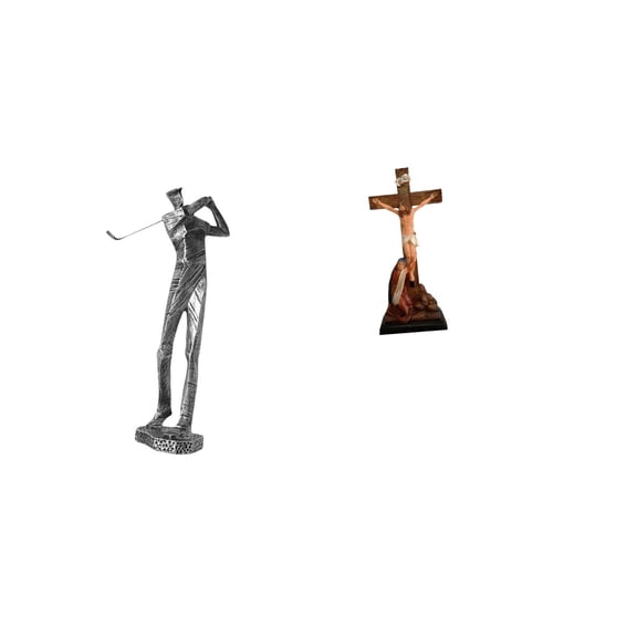 Golfing Figurine Golfer Statue Mother Mary Resin Modern Design for Home Bedroom Office Decoration