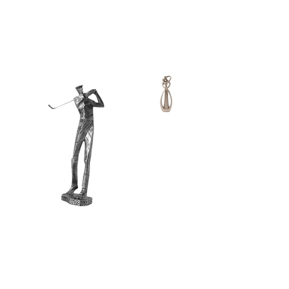 Golfing Figurine Resin Statue Modern Sculpture Hand Painted Ornament for Living Room and Garden Decor