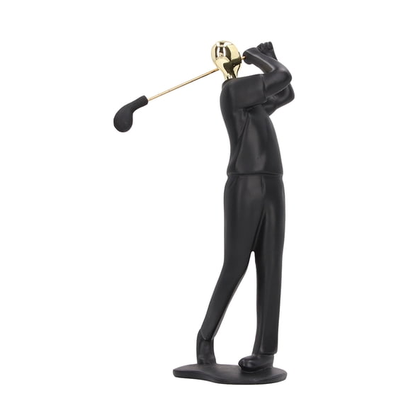 Golfing Figurine Statue Golfing Sculpture Grifts Matte Black Beautiful Post Modern Decor Arts with Antislip Base Smoking Line Golfing Man Statue for BookShelf Office Cabinet