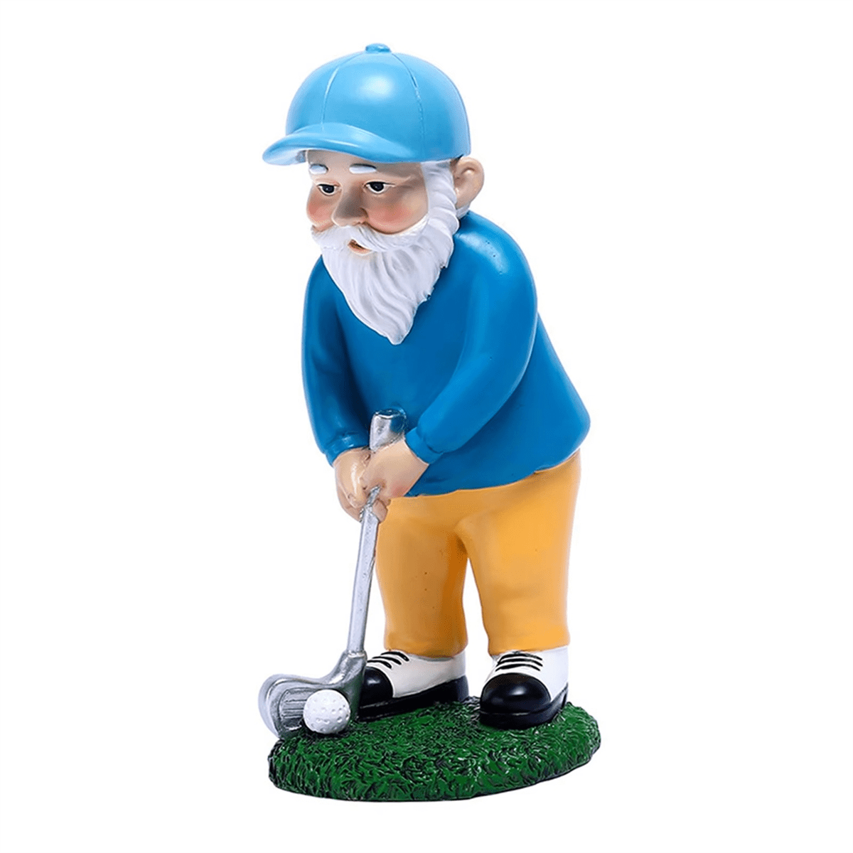 Golfing Gnome Resin Statue Decorative Miniature Figurine for Home