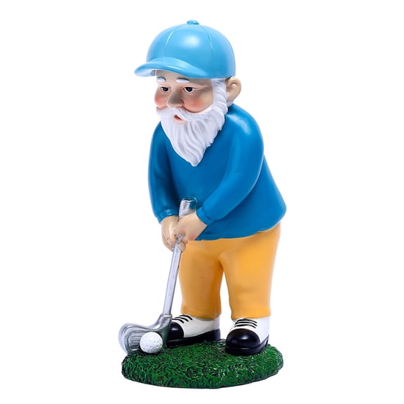 Golfing Gnomes Decoration Hand-painted Garden Gnomes Funny Outdoor Resin Statue Gnomes Figurine Ornaments