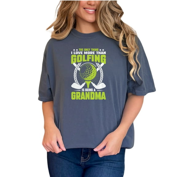 Golfing Grandma Golf Enthusiast, Denim Comfort Colors T-Shirt, Small
