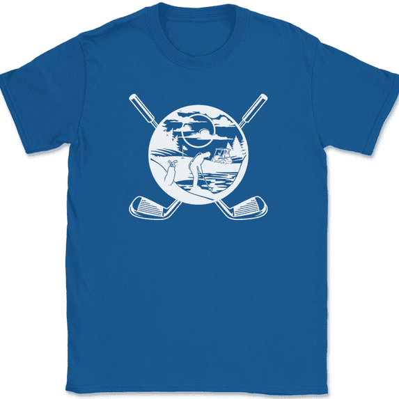 Golfing Life T-Shirt Funny Hobby Putt Ball Club Landscape Gift Graphic Tee - Royal Blue, 3XL