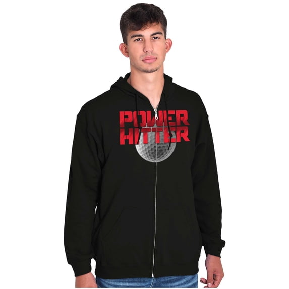 Golfing Power Hitter Cool Golfer Golf Zip Up Hoodie Men's Women's Brisco Brands S