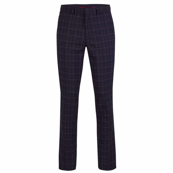 Golfino BACKSPIN TROUSERS (SOFT CHECKS), Classic men's checked functional golf pants with excellent stretch qualities (Navy 32/32 Small)