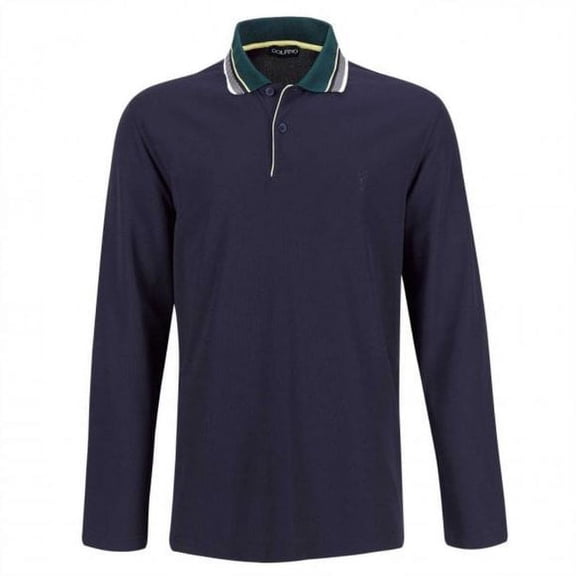 Golfino BLACKWATCH POLO ( EXTRA DRY) Men's breathable long-sleeve functional golf polo with Moisture Management (Seven Seas/ 44)