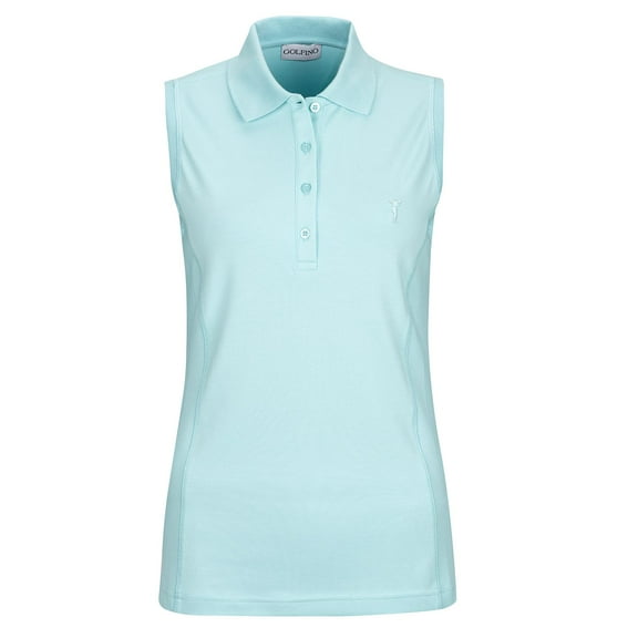 Golfino MARISSA POLO, Sleeveless ladies' performance golf polo shirt with sun protection in slim fit - size 2 (extra extra small)