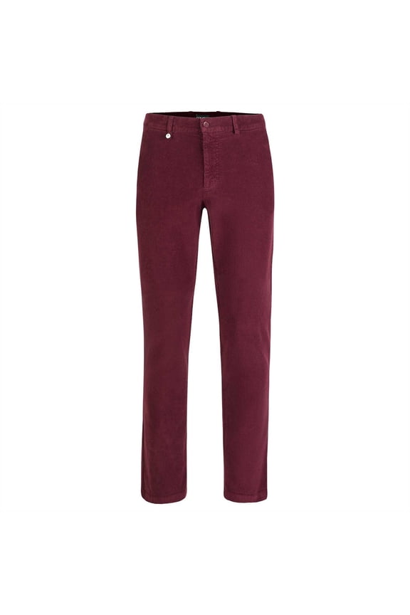 - MULLIGAN TROUSERS CORDUROY - Men's designer corduroy golf & resortpants in fine cotton blend ( Aubergine 33/32 Medium)