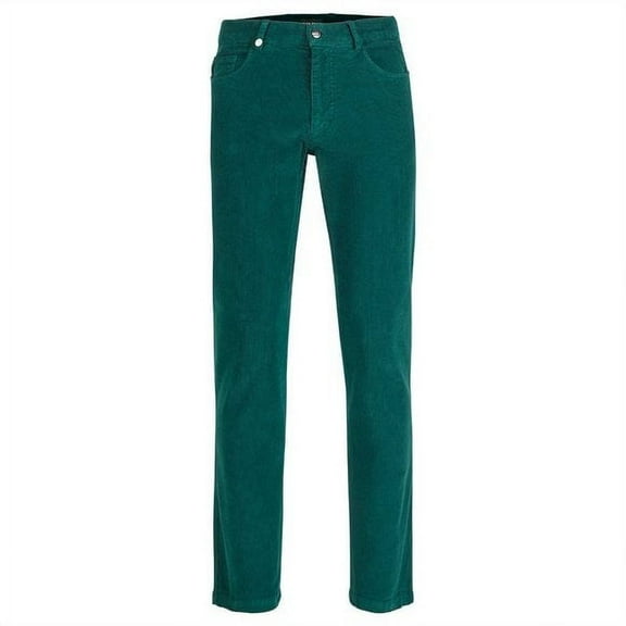 Golfino Mulligan Trousers Corduroy - Men's Designer Corduroy Golf Pants in fine cotton blend (Spruce Green/ Extra Large)