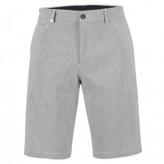 Golfino SPLASH STRIPED BERMUDA, Striped men's golf stretch short of high quality cotton mix (Striped Atlantis / 46 XXL)