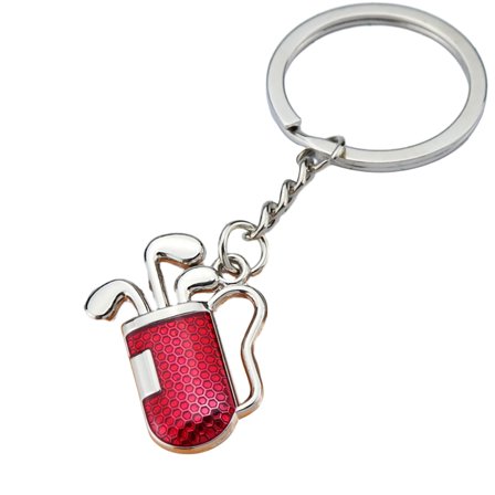 Golfs Club Holder Pendant Keychain Metal Golfs Club Organizer Keychain Purse Keychain Bag Hanging Accessory Key Chain for Car Keys Wallet Backpack Handbag Doll Pendant Keys Rings Silver and Red
