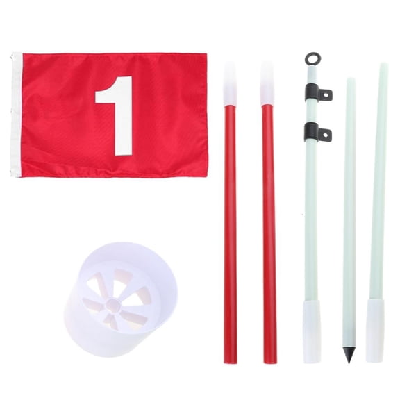 7829 Golfs Flagsticks Flags with Hole Cups Practice Putting Green Flags Golfs Pin Flagstick Golfs Putting Green Flags Hole Cup