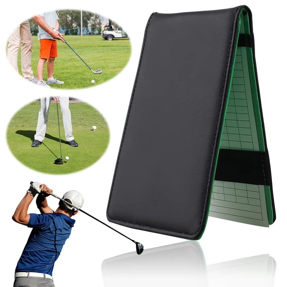Golfs Softball Golfing Outdoor Score Notebook Booklet Scorebook Games Leather Club Recording Record Scorecard Sports Professional for Holder Notepad Book Card