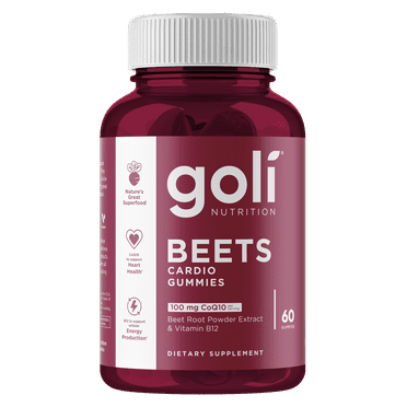 Goli Nutrition Beets Cardio Vegan Vitamin Gummies, 60 Count