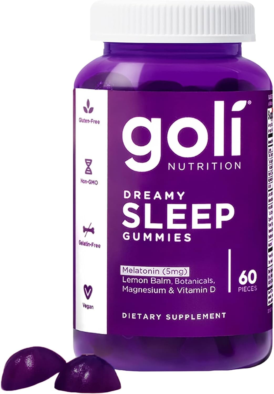 Goli Dreamy Sleep Gummy 60 Count Melatonin, Vitamin D, Magnesium