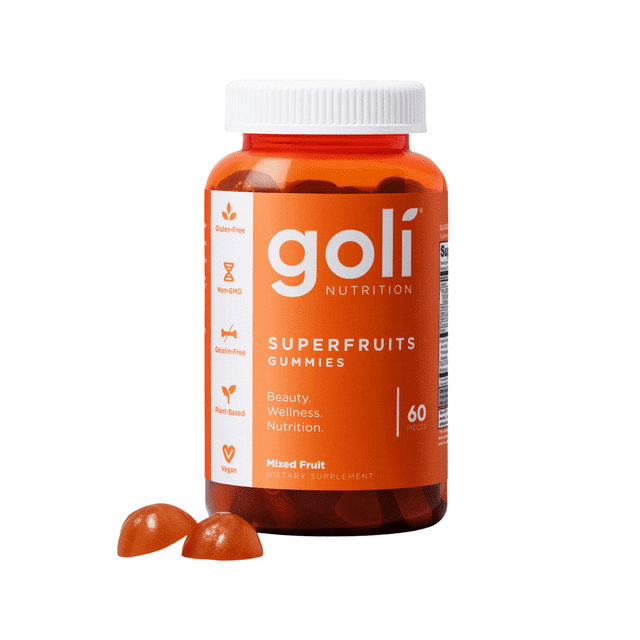 Goli Nutrition Super Fruits Gummies, Fruit Blend Flavor Dietary Supplement, 60 Count