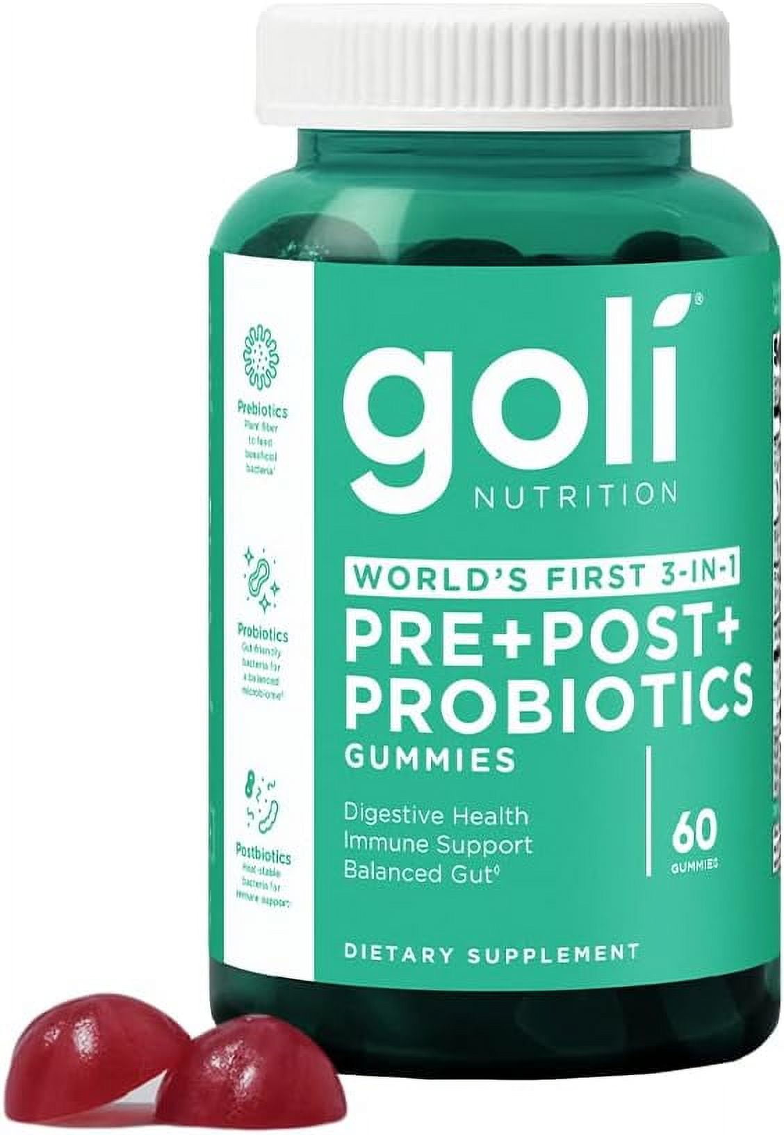 Goli Probiotic Gummies 60CT World #39 s First 3 in 1 Vegan Non GMO