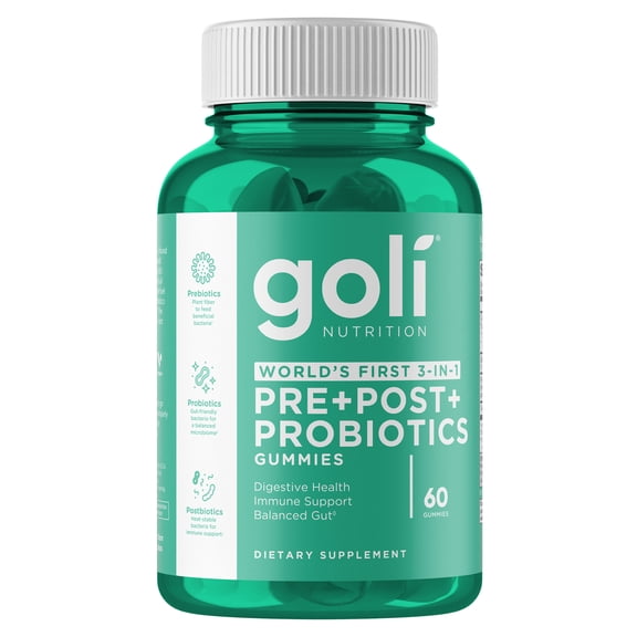 Goli Nutrition Pre+Post+ Probiotic Gummies, 60 Count