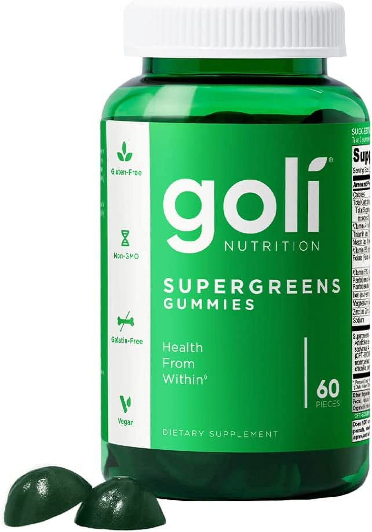Goli SuperGreen Vitamin Gummy 60 Count Essential Vitamins and